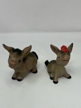 Vintage Donkey Salt And Pepper Shaker Set Lefton Made In Japan Kitschy Retro
